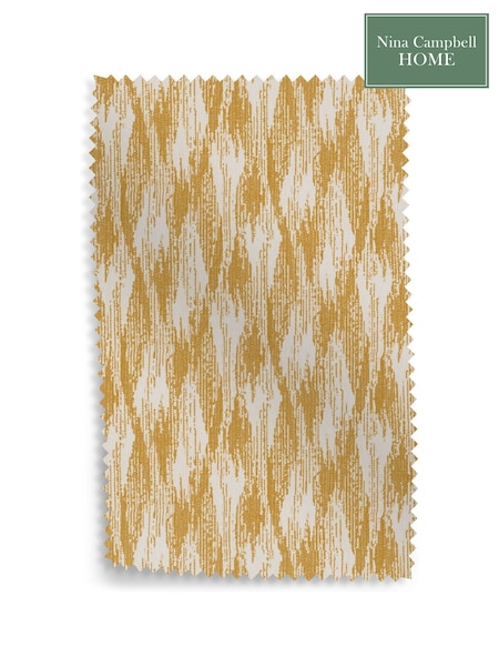 Nina Campbell Ochre Yellow Ezra Ikat Upholstery Swatch (Y30264) | £0