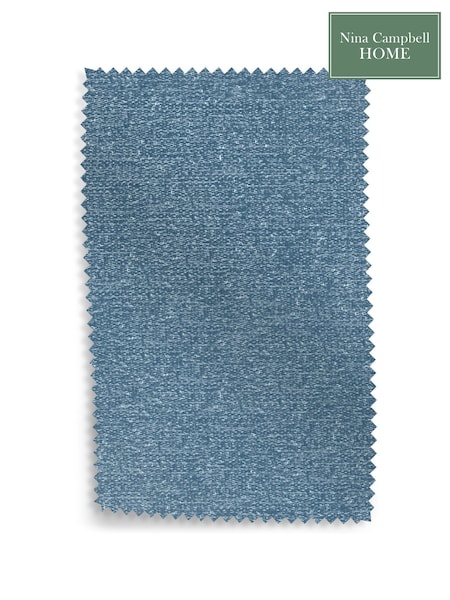 Nina Campbell Soft Indigo Blue Soren Fine Boucle Upholstery Swatch (Y30272) | £0