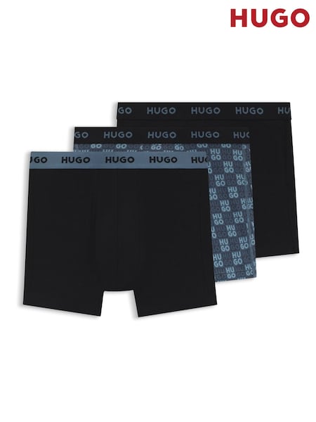 HUGO Blue Stretch Cotton 3 Pack Boxers (Y30336) | £45