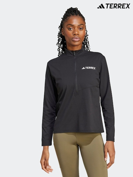 adidas Terrex Black Multi Climacool 1/2 Zip Long Sleeve Top (Y30441) | £50