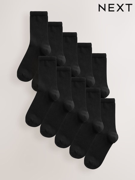 Black Basic Ankle Socks 10 Pack (Y30795) | £15