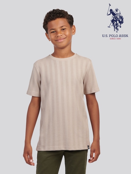 U.S. Polo Assn Natural Boys Smart Vertical Texture T-Shirt (Y30817) | £28 - £42