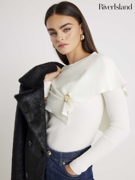 River Island Cream Cape Jumper (Y30843) | £39