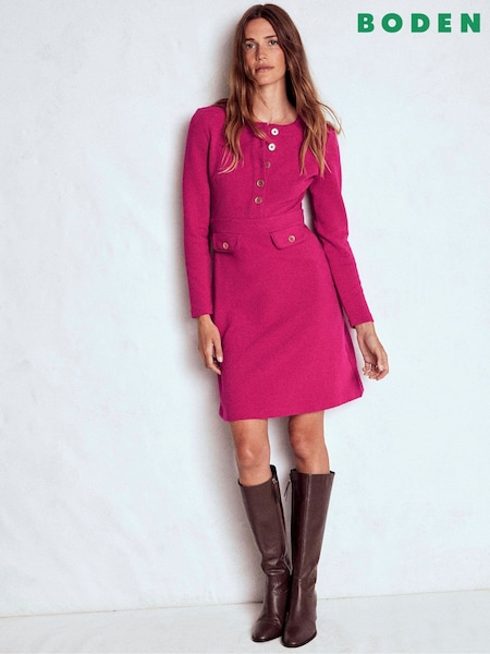 Boden White Lavinia Button Ottoman Dress (Y30961) | £99