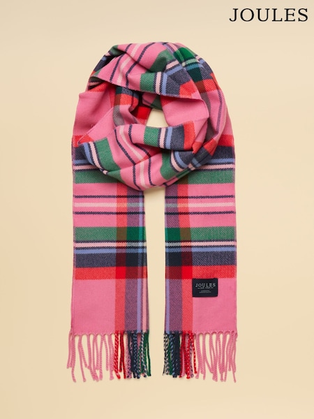 Pink & Green Check - Joules Langtree Scarf