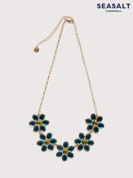 Seasalt Cornwall Green Faceted Blooms Necklace (Y31301) | £26