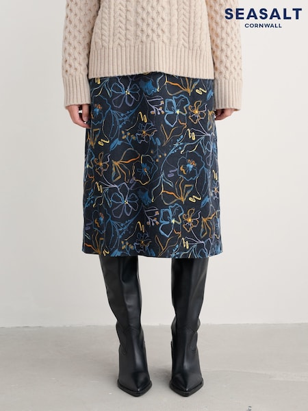 Seasalt Cornwall Blue Forest View Skirt (Y31302) | £66