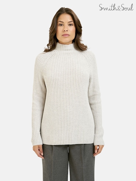 Smith & Soul Natural High Collar Rib Pullover Jumper (Y31354) | £99