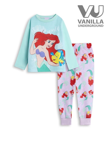 Vanilla Underground Blue Disney The Little Mermaid Long Sleeve Long Leg Pyjamas Set (Y31396) | £17