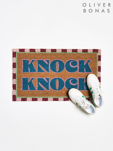Oliver Bonas Multi Stripe Border Knock Knock Doormat (Y31480) | £20