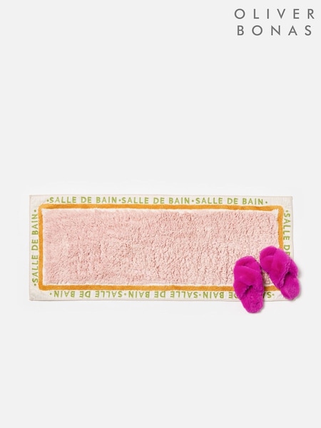 Oliver Bonas Pink Salle De Bain Large Bath Mat (Y31497) | £35