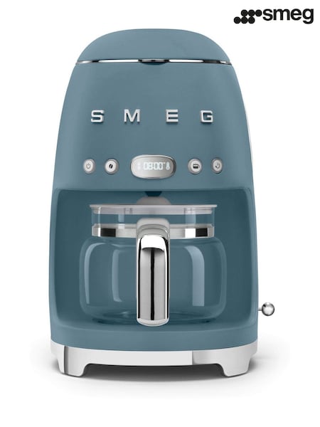 Smeg Storm Blue 50s Style 1.4L Drip Coffee Machine (Y31684) | £220