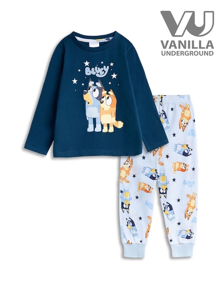 Vanilla Underground Blue Family Long Sleeve Long Leg Pyjamas Set (Y31761) | £17