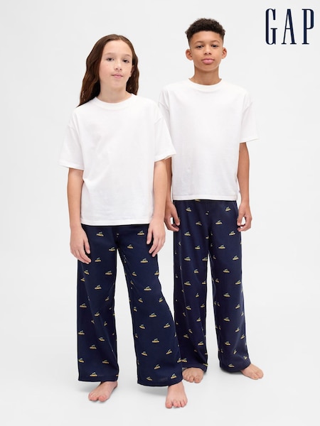 Gap Navy Matching Family Flannel Pyjama Bottoms (5-13yrs) (Y31826) | £18