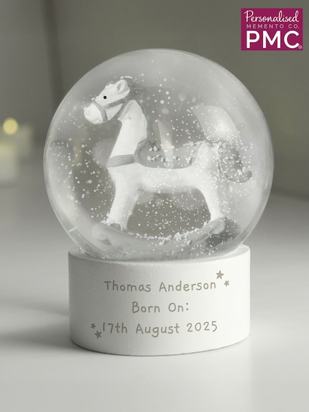 Personalised Message Rocking Horse Snow Globe by PMC (Y32014) | £18