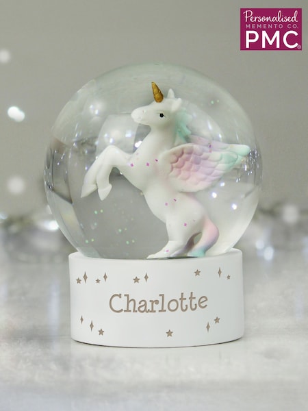 Personalised Name Unicorn Snow Globe by PMC (Y32015) | £18