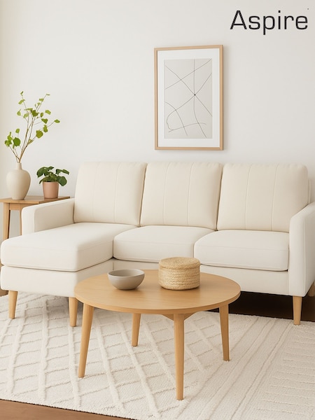 Aspire Furniture Natural Pad Compact Sofa with Reversible Chaise (Y32029) | £605