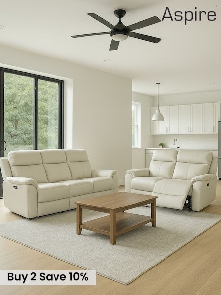 Aspire Furniture Light Grey Kingsmere Power Recliner Sofa Set (Y32031) | £1,580