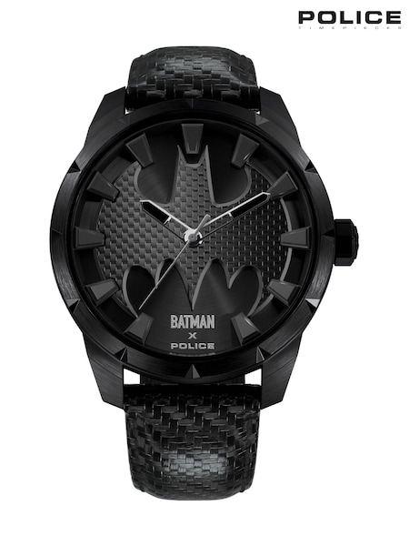 Police Black The Bat Batman Carbon Fibre Strap Watch (Y32033) | £180