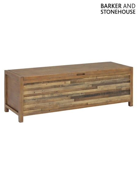Barker and Stonehouse Brown Charlie Reclaimed Wood Rectangular Blanket Box (Y32087) | £345