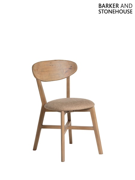 Barker and Stonehouse Brown Lathan Wood Dining Chair with Fabric Seat (Y32106) | £135