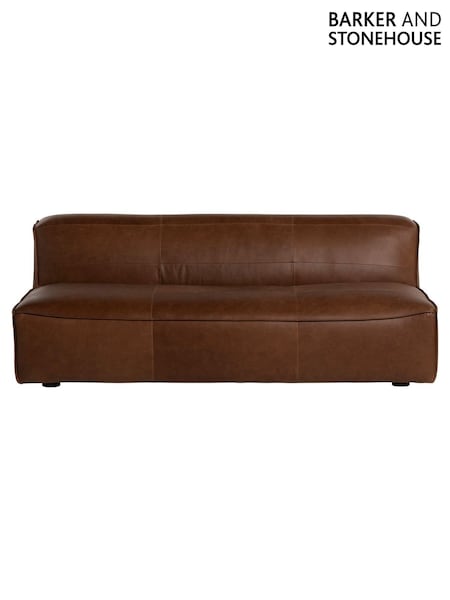 Barker and Stonehouse Brown Loma Leather Armless 3 Seater Sofa (Y32120) | £1,395