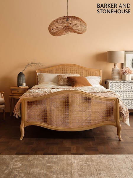 Natural Cecile Rattan and Wood French Style Bed Frame (Y32125) | £945