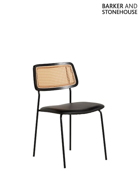 Barker and Stonehouse Natural Ceylon Rattan and Faux Leather Dining Chair (Y32126) | £85