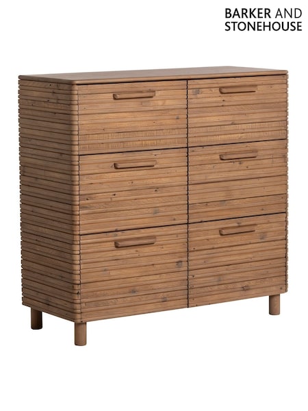 Barker and Stonehouse Brown Tamia Rustic Oak Reclaimed 6 Drawer Wood Chest (Y32136) | £825
