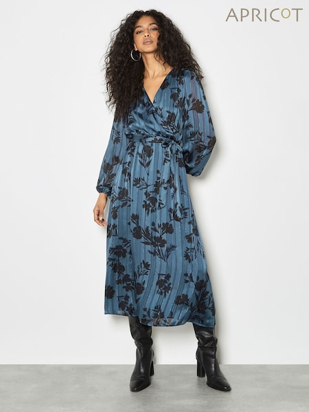 Apricot Blue Floral Print Midaxi Dress (Y32169) | £46