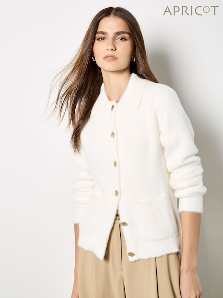 Apricot White Hammered Buttons Cardigan (Y32205) | £40