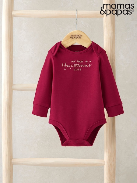 Mamas & Papas My First Christmas Red Bodysuit (Y32349) | £14