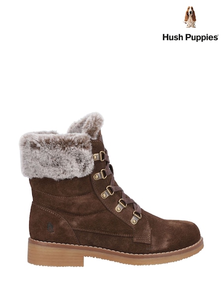 Hush Puppies Florence Mid Brown Boots (Y32463) | £100