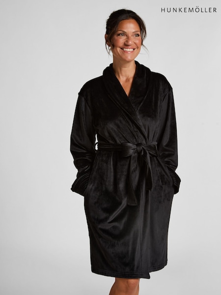 Hunkemoller Velours short Black Bath Robe (Y32485) | £41