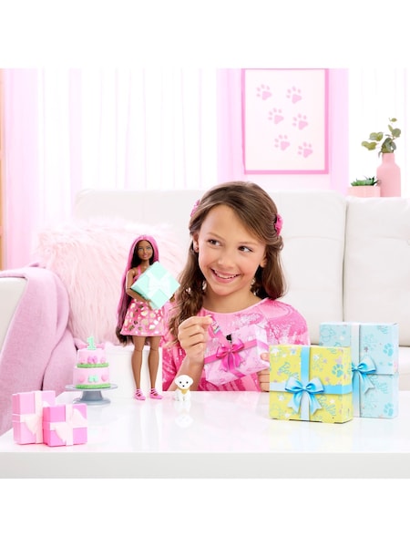 Mattel Games Barbie Party Unboxed Pet Birthday Doll 2 Brun (Y32526) | £27