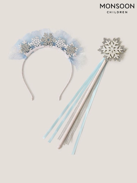Monsoon White Snowflake Tiara & Wand Set (Y32892) | £12