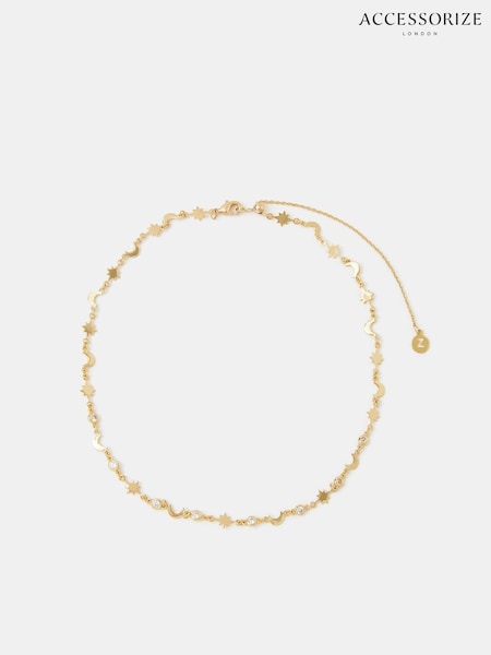 Accessorize Gold Tone 14ct Plated Celestial Choker Necklace (Y33191) | £26