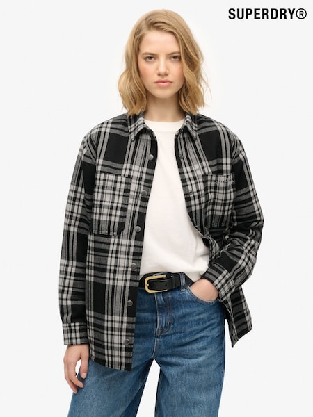 Superdry Black Check Lined Shirt (Y33373) | £65