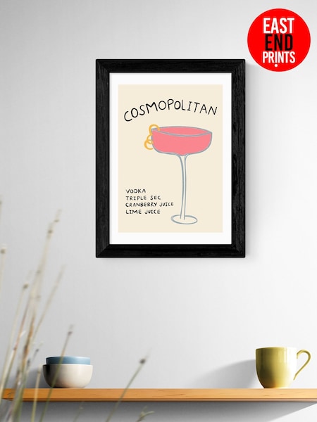 East End Prints Black Cosmopolitan Wall Art Print by Amber May Art (Y33509) | £50 - £130