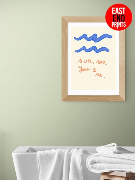 East End Prints Oak Sun Sea You and Me Wall Art Print by Studio Eleni (Y33518) | £50 - £130
