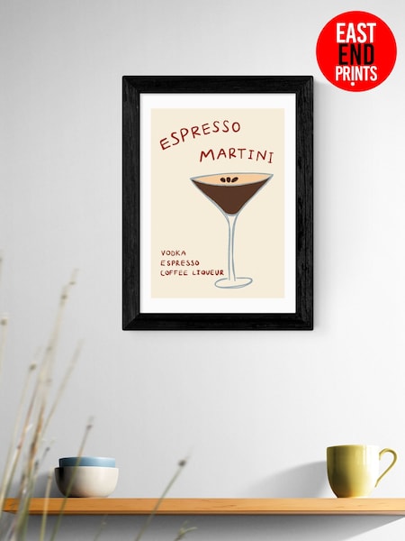 East End Prints Black Espresso Martini Wall Art Print by Amber May Art (Y33534) | £50 - £130