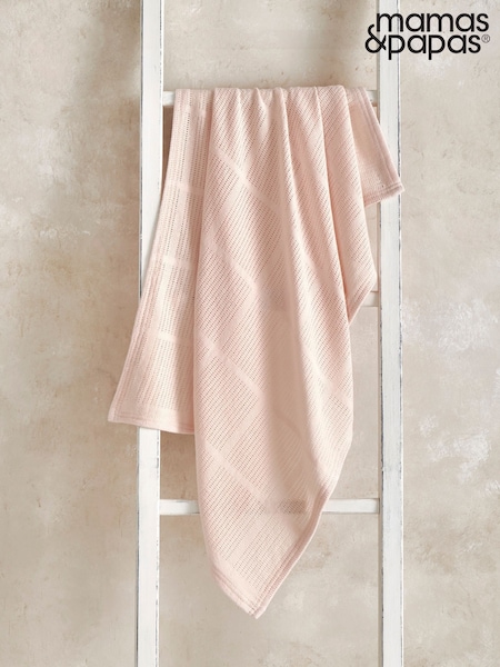 Mamas & Papas Pink Small Cellular Blanket (Y34499) | £15