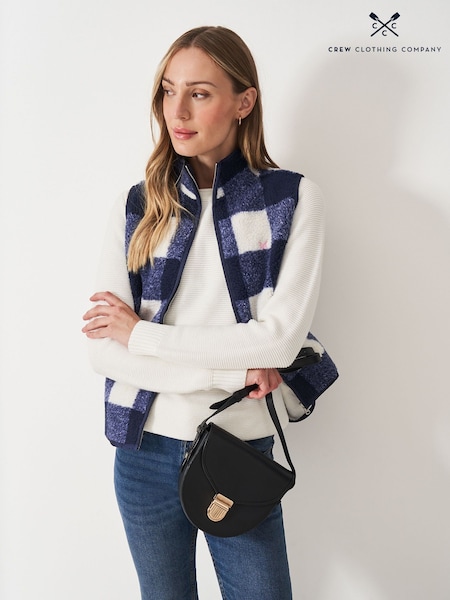 Crew Clothing Blue Boucle Printed Gilet (Y34518) | £49