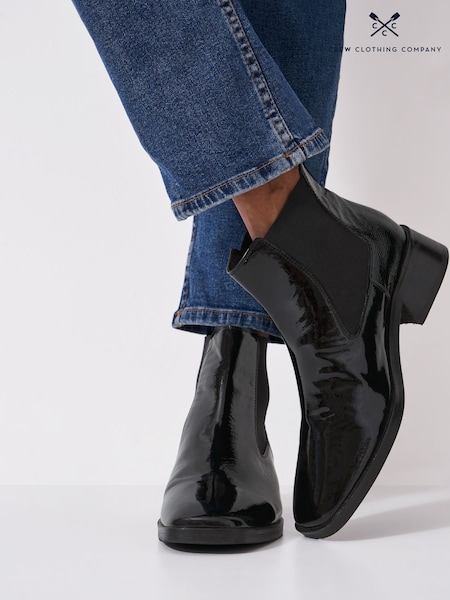 Crew Clothing Black Square Toe Chelsea Boots (Y34521) | £120