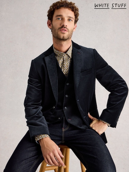 White Stuff Blue Velvet Blazer (Y34579) | £130
