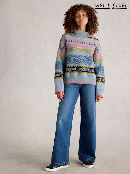 White Stuff Blue Felicity Fairisle Jumper (Y34585) | £69
