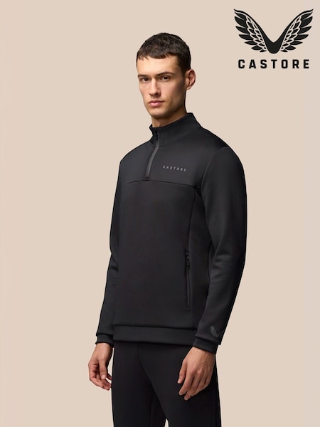 Castore Black Flex Quarter Zip Sweat Top (Y34638) | £65
