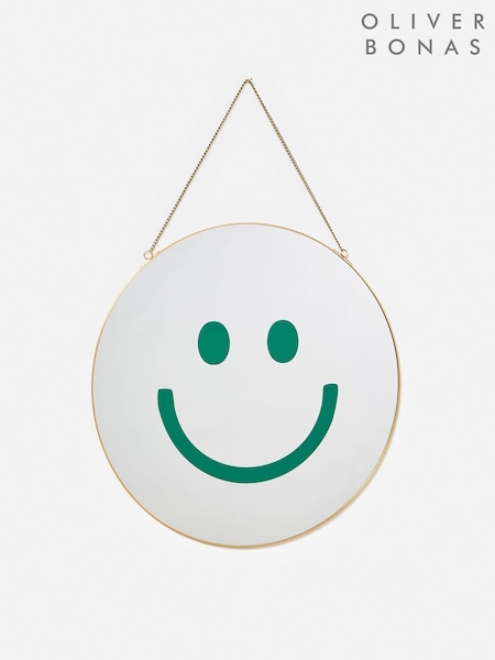 Oliver Bonas Gold Happy Face Hanging Mirror (Y34651) | £40
