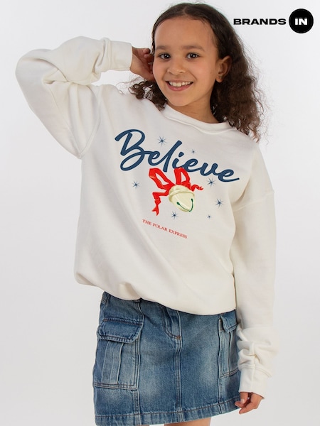 Brands In White Polar Express Believe Bell Christmas Sweat Top (Y34708) | £25