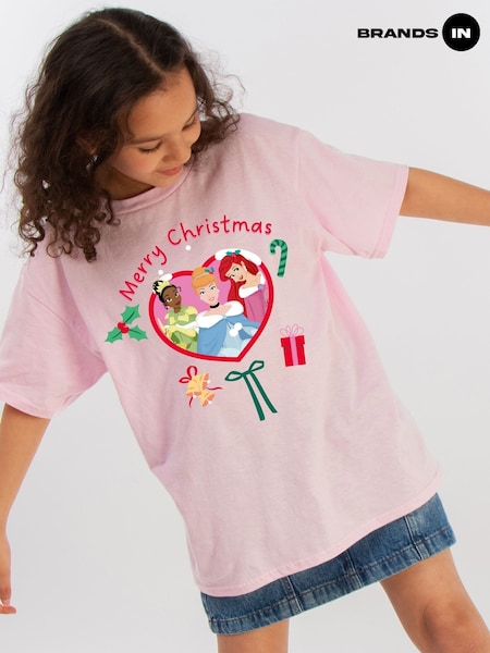 Brands In Pink Disney Princess Merry Christmas T-Shirt (Y34712) | £18